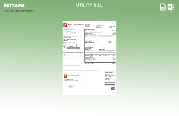 модерен стил Ukarine Elektrograd. образец на сметки за комунални услуги